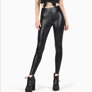 BlackMilk Black Wet Look Leggings